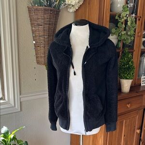 Roxy Black Fleece Zip-Up Hoodie Size Small